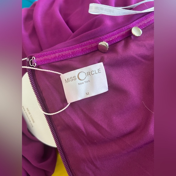 Adeline Grape Midi Halter Neck Dress with Crystal - Picture 6 of 6